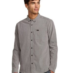 RVCA Men's Casual Button Down in Light Rust